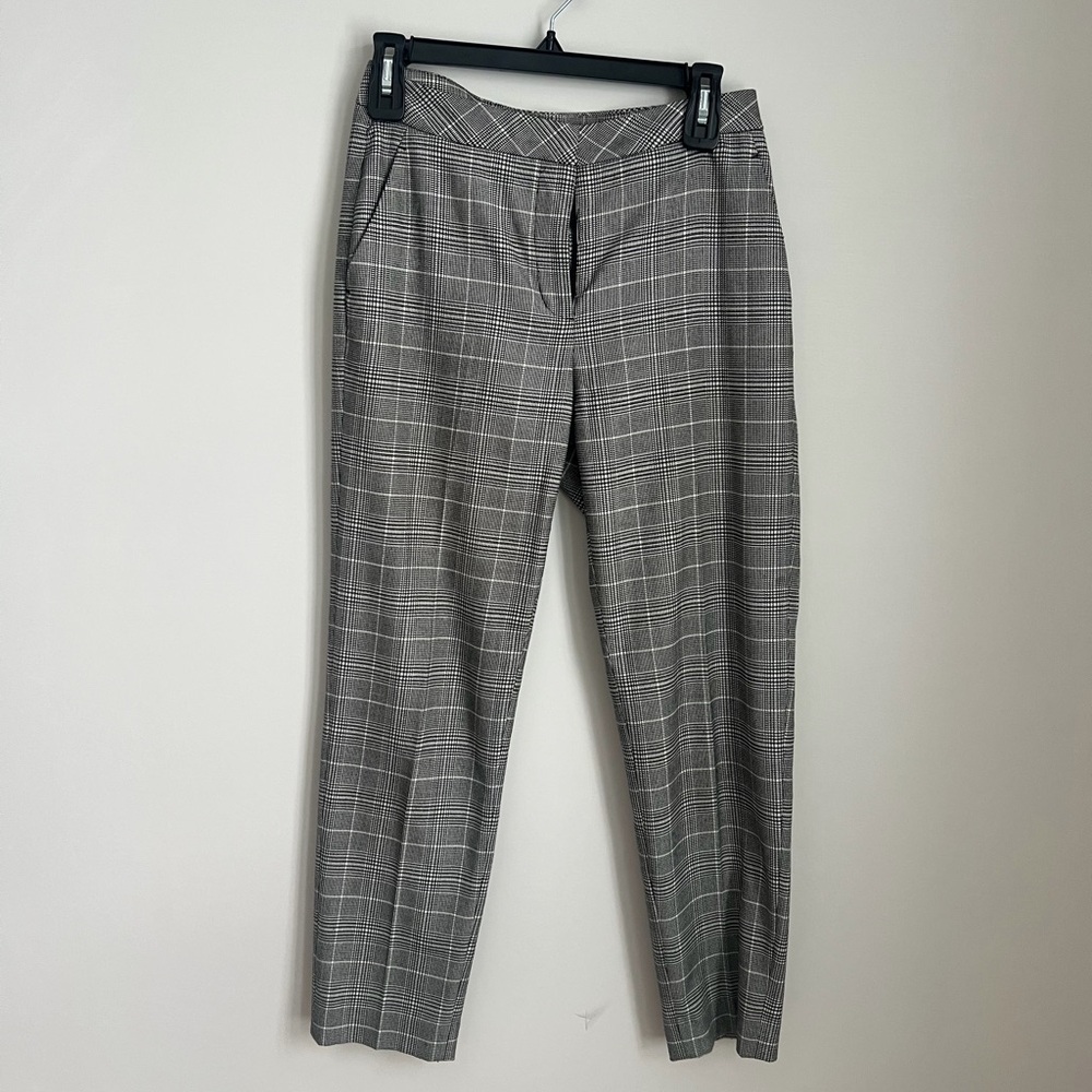 H&M Plaid Straight Leg Trouser Pant